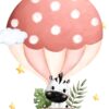 Affiche zèbre enfant en montgolfière