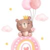 Affiches arc-en-ciel avec ourson