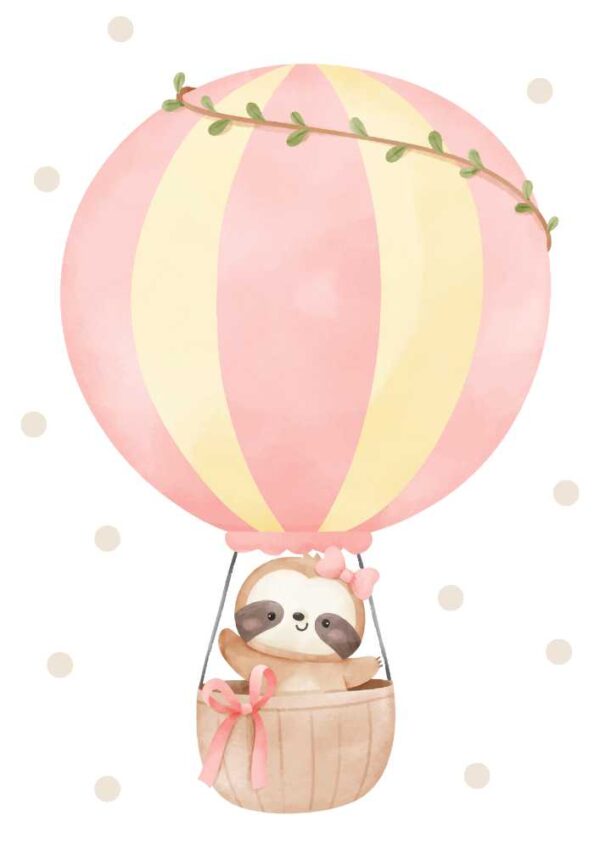 Affiches de montgolfières paresseux rouges