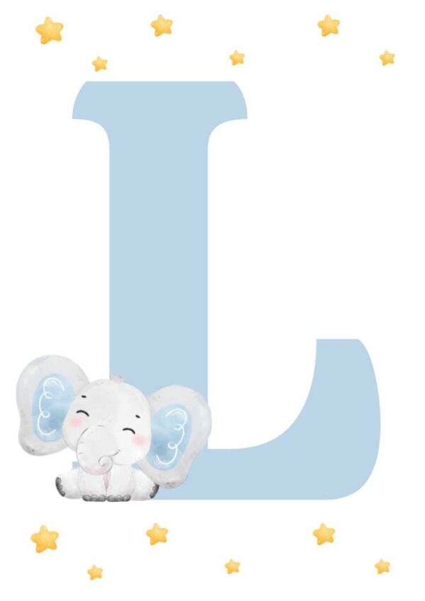 Affiches initiales bébé éléphant