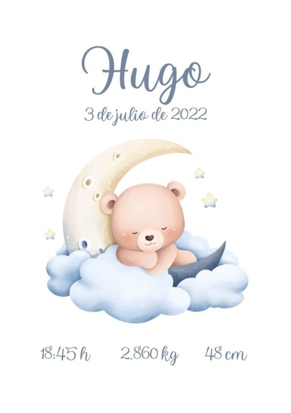 Affiche de naissance bébé personnalisée