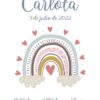 Affiche de naissance arc-en-ciel personnalisée