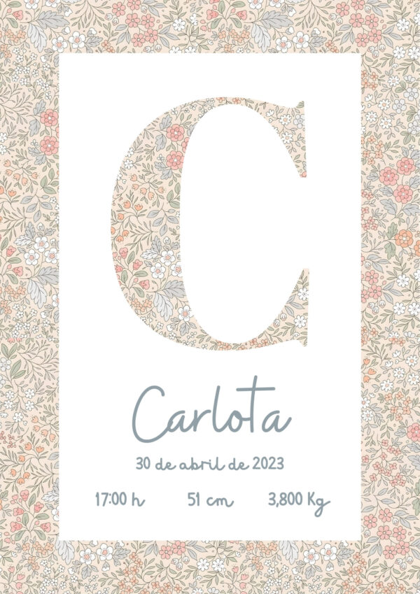 Affiche de naissance Blossom