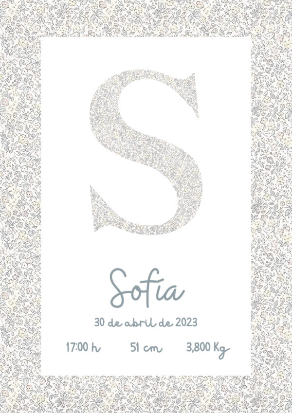 Affiche de naissance Flora