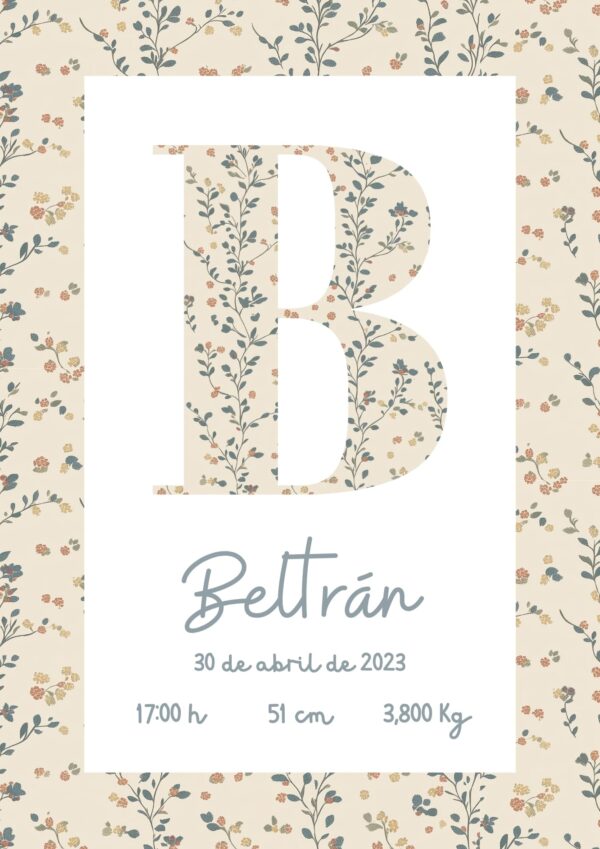 Affiche de naissance Lavender