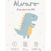 Affiche de naissance personnalisée Dino Baby