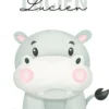 Affiche enfant hippopotame personnalisée