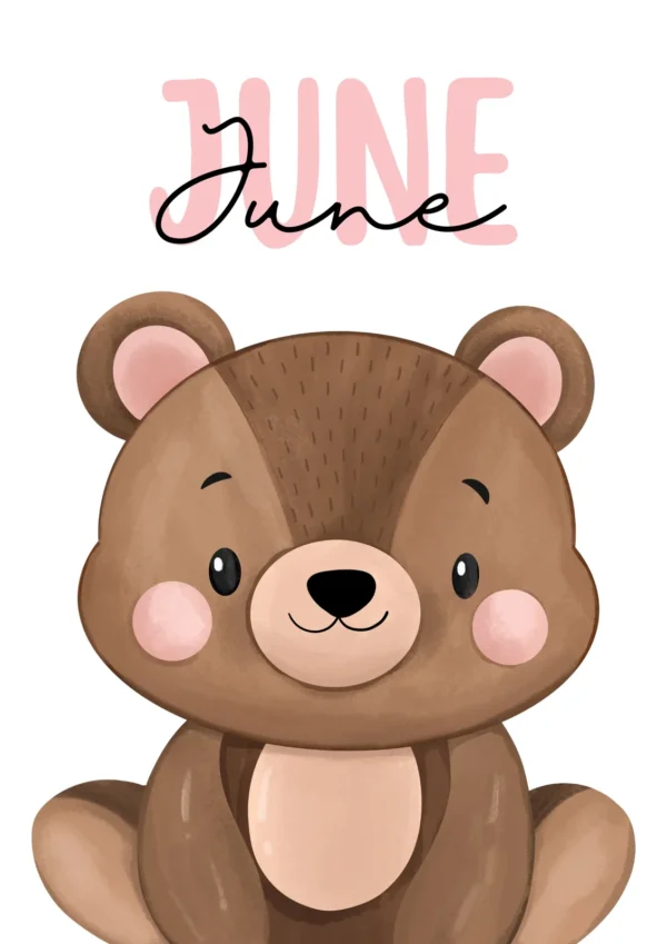 Affiche enfant ours personnalisée