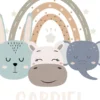 Affiche arc-en-ciel animaux avec nom personnalisée