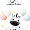 Affiche enfant zèbre bébé personnalisée