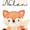 Affiche enfant renard personnalisée