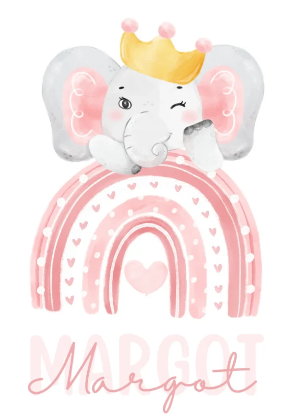 Affiches arc-en-ciel avec éléphant