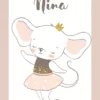 Affiche souris ballerine personnalisée