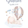 natalicios (1) Affiche de naissance bébé lapin bleu