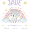 natalicios (10) Affiche de naissance koala