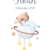 natalicios (12) Affiche de naissance ourson personnalisée