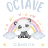natalicios (13) Affiche de naissance panda