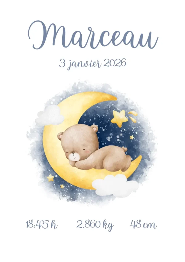 Affiche de naissance pour bébés