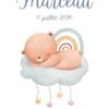 Affiche de naissance personnalisée ours