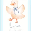 natalicios (19) Affiche de naissance personnalisée canard