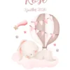 natalicios (2) Affiche de naissance bébé petit lapin rose