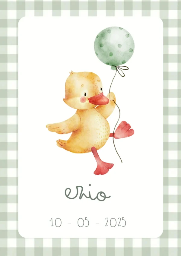 Affiche de naissance personnalisée poussin