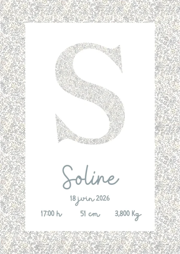 Affiche de naissance Flora