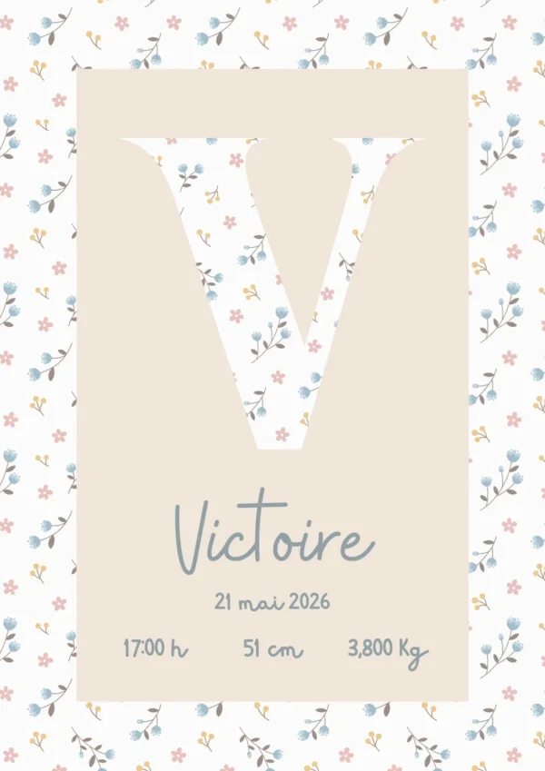 Affiche de naissance Floret