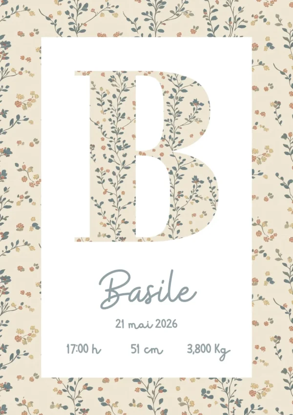 Affiche de naissance Lavender