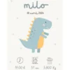 natalicios (38) Affiche de naissance personnalisée Dino Baby