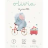 natalicios (42) Affiche de naissance personnalisée éléphanteau à vélo