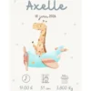natalicios (43) Affiche de naissance personnalisée girafe aviateur