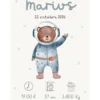 natalicios (46) Affiche de naissance personnalisée ourson de l’espace
