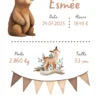 natalicios (49) Affiche de naissance personnalisĂ©e ours de la forĂȘt