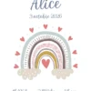 natalicios (8) Affiche de naissance arc-en-ciel personnalisée