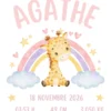 natalicios (9) Affiche de naissance girafe